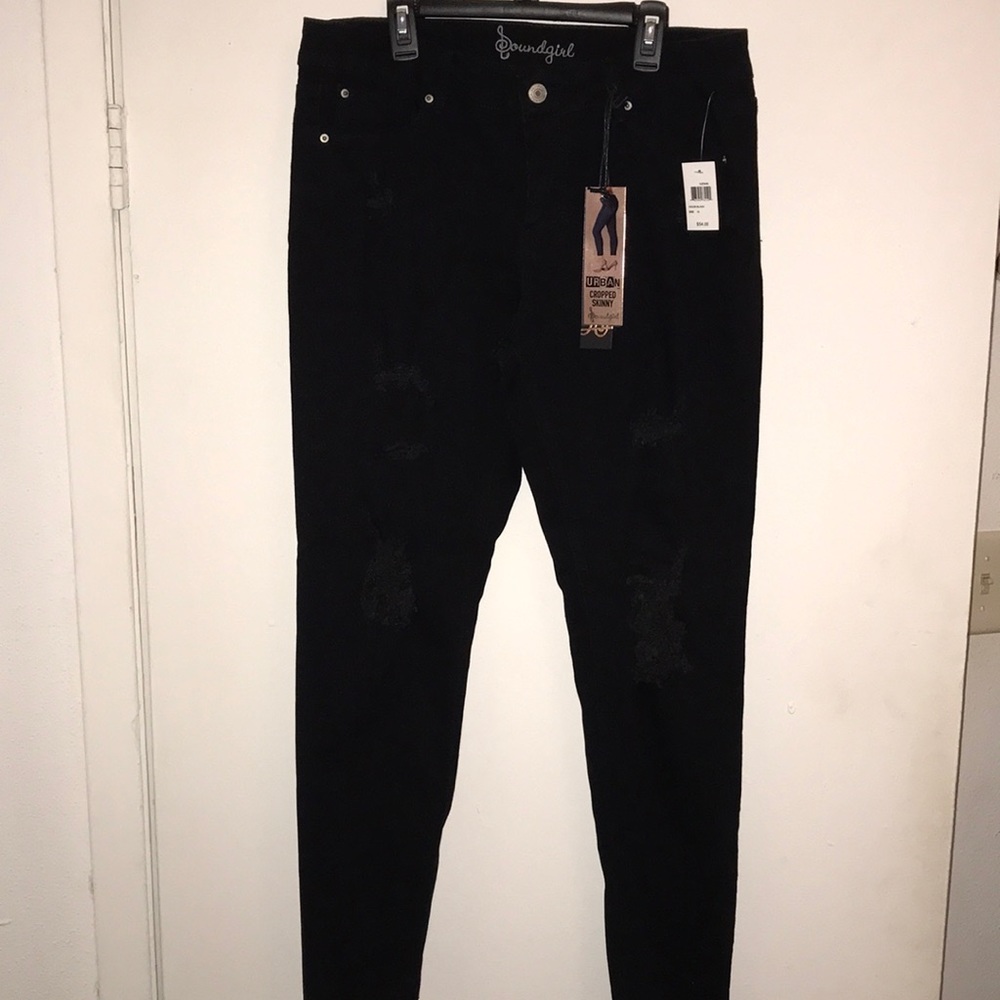 Soundgirl Black Distressed Skinny Jeans